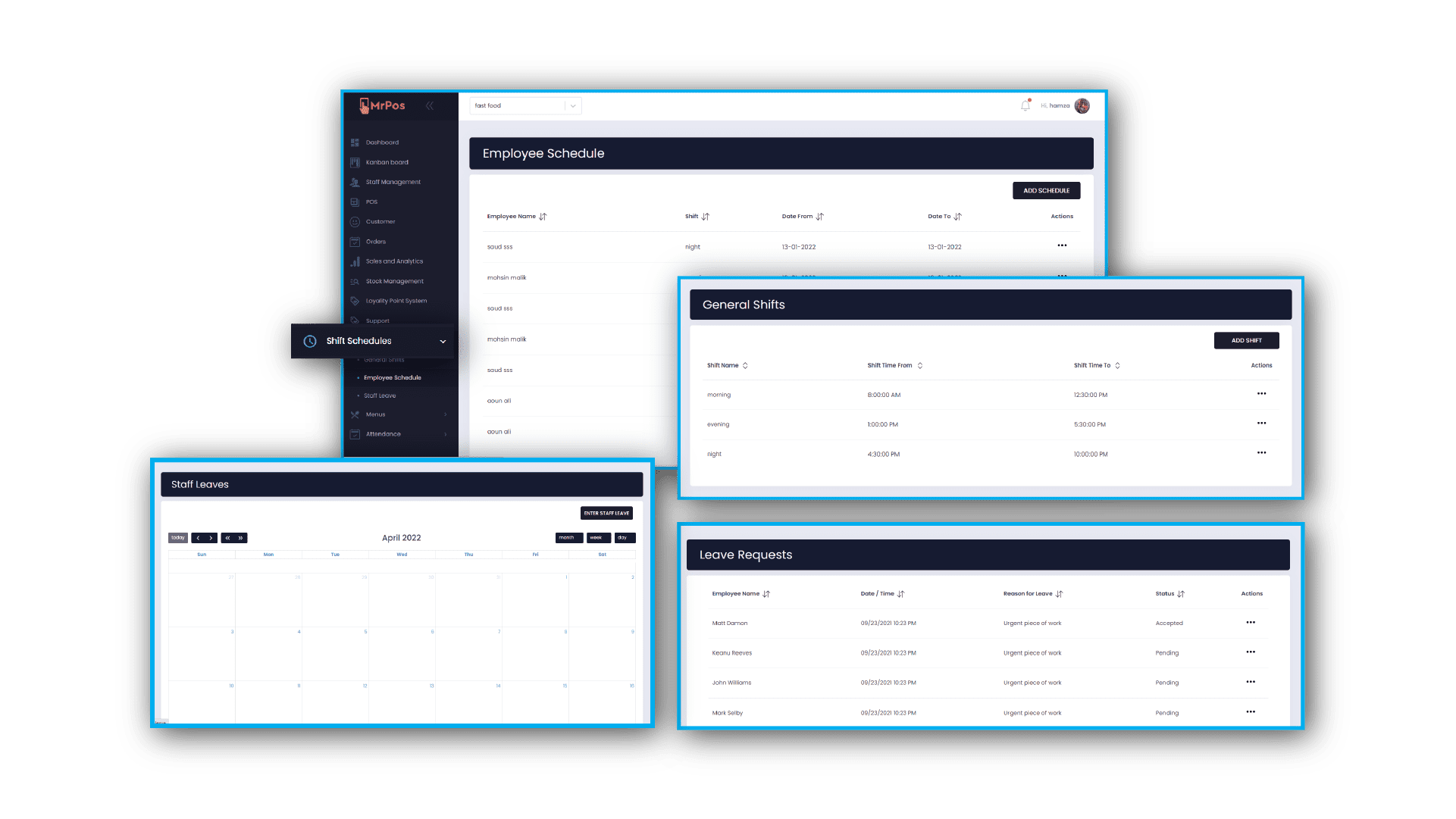 Staff Management Interface