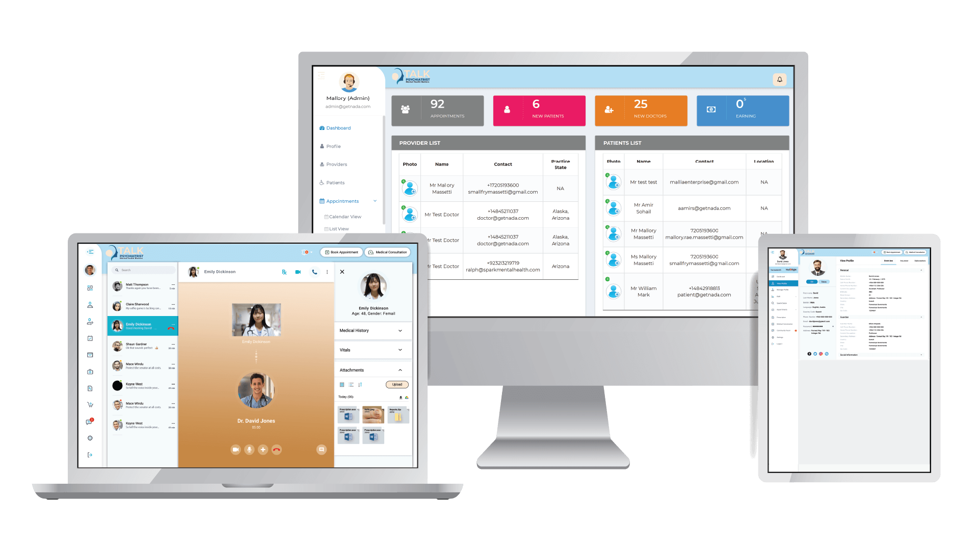 Talk Psychiatrist Platform Mockups